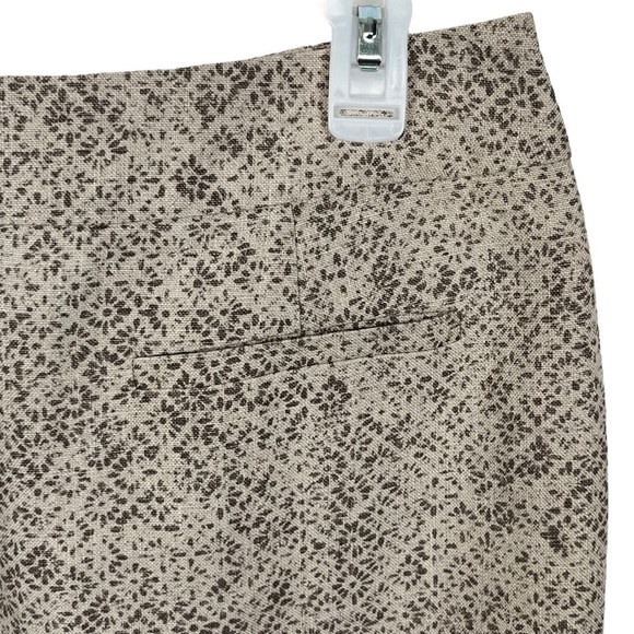 Ann Taylor LOFT 100% Linen Pencil Skirt Taupe Beige Print – Size 8 - Picture 5 of 9